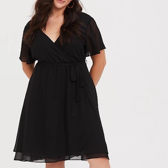 Black Chiffon Selftie Skater Dress 